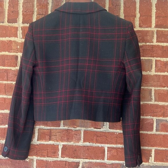 Jones New York Maroon Black Plaid Pant Suit Wool Jacket 4 Pants 6 Academia Women - Picture 4 of 12